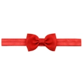 Elastic red bow headband made of high-quality grosgrain ribbon for girls and infants - Red