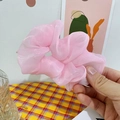 Chouchou LED en organza rose avec effet lumineux doux et design élégant plissé - Rose