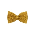 Barrette nœud en dentelle dorée pour fille avec broderie et ruban en satin - Curcuma