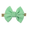 Diadema de nailon suave para bebé con lazo de textura gofre verde menta para recién nacidos - Verde Menta