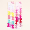 Set of 20 colorful grosgrain ribbon bow hair clips for girls in various candy colors - Sweet Candy Colors Assortment (01)