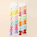 20-piece set of colorful grosgrain ribbon bow hair clips in assorted macaron shades - Fresh Macaron Colors Assortment (02)