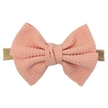 Diadema de nailon suave para bebé con lazo de textura gofrada en color naranja melocotón - Naranja Rosado
