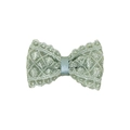 Soft mint green lace bow hair clip for toddlers with delicate lattice pattern - Green