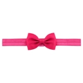 Elastic baby headband with a vibrant rose red grosgrain ribbon bow for girls - Rose Red
