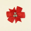 Pince à cheveux de Noël avec nœud rouge et motif de canne à sucre rayée en résine - Canne en Sucre de Noël