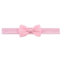 Pink ribbed bow elastic nylon headband for babies and young girls, comfortable hair accessory - Light Pink