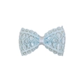 Barrette à nœud en dentelle bleu clair pour bébés avec ruban de satin central - Bleu ciel
