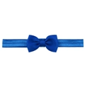 Royal blue elastic nylon headband with ribbed texture bow for infants and toddlers - Sapphire Blue