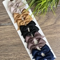 5-piece set of grosgrain ribbon bow hair clips in assorted colors for girls - Multiple Packs / Pink Yellow Black Blue Taupe Set