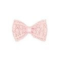 Barrette à cheveux en dentelle rose pour filles avec texture au crochet et ruban satin - Rose