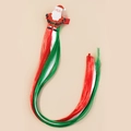 Barrette de Noël Père Noël avec extensions de cheveux synthétiques rouge vert et blanc - Père Noël