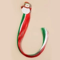 Pince à cheveux bonhomme de neige avec tresse de perruque synthétique rouge vert blanc - Bonhomme de neige