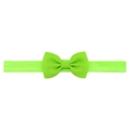 Elastic baby headband with a neon green grosgrain ribbon bow for girls and toddlers - Grass Green