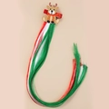 Pince à cheveux de renne de Noël avec bois scintillants et mèches colorées festives - Renne de Noël bleu