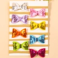 Set da 8 fasce per neonati con fiocchi colorati di paillettes su carta bianca - Combinazione 1