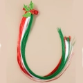 Christmas reindeer hair clip with red white and green synthetic hair extensions - Holly Leaves