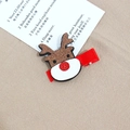 Pince à cheveux de renne de Noël mignonne en tissu scintillant et nœud rouge - Barrette Renne (#3)