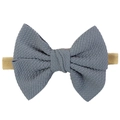 Blue bow nylon headband with textured fabric for babies and toddlers soft accessory - Grey Blue