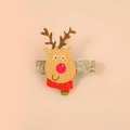Sparkly reindeer Christmas hair clip with colorful glitter fabric and festive details - Elk