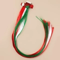 Christmas stocking glitter clip with red white and green long synthetic hair extensions - Christmas Stocking Shoe