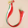 Christmas reindeer hair clip with red green white synthetic fiber hair extensions - Christmas Candy Cane