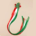 Christmas tree glitter hair clip with red and green synthetic hair extensions for girls - Christmas Tree
