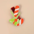 Christmas hair clip with glitter candy cane and holly leaves design for kids - Candy Cane