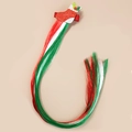 Christmas stocking sequin hairclip with red white and green long wavy wig hair extensions - Christmas Sock