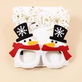 Weihnachts-Schneemann-Brille und weiß-goldene Schleife Set für festliche Partykostüme - Schneemann Brille und Weiße Schleife Set (Stil 6)