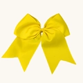 Jumbo bright yellow grosgrain ribbon hair bow with swallowtail for girls and cheerleading - Yellow
