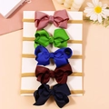 Five-pack set of solid color bow headbands for babies in assorted vibrant colors - Combination 5