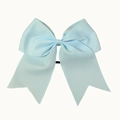Light blue grosgrain ribbon bow hair tie with long swallowtail streamers for women - Sky Blue