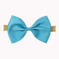 Diadema elástica para bebé con un lazo de grosgrain azul brillante en banda de nailon - Azul oscuro