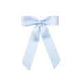 Elegante fermaglio per capelli in raso azzurro con doppio fiocco e nastri lunghi - Celeste