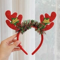 Serre-tête bois de renne de Noël avec paillettes et texte Merry Christmas rouge et vert - Serre-Tête Bois de Renne Merry Christmas (#13)