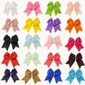 Set of 20 colors grosgrain ribbon hair bows with elastic bands for girls hair styling - Mixed Colors