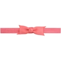 Vibrant pink girls' elastic headband featuring a 7cm grosgrain ribbon bow decoration - Coral (15)