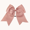 Dusty rose grosgrain ribbon bow hair tie with a high-elastic rubber band for women - Pink
