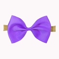 Diadema con lazo de cinta de grosgrain morado para niñas en banda elástica de nailon - Morado