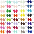 Set of 40 colorful grosgrain ribbon hair bows for girls in a vibrant color variety pack - 40 Colors Mixed