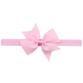 Diadema rosa para bebé con lazo de cinta acanalada y banda elástica suave para el pelo - Rosa