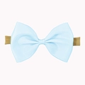 Light blue grosgrain ribbon bow headband with high elasticity brown band for baby girls - Sky Blue