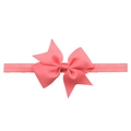 Diadema para bebé niña con lazo de cinta de falla rosa y banda elástica suave para pelo - Rojo Sandía