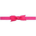 Elastic rose pink baby headband featuring a 7cm ribbed bow tie for toddler girls - Rose Pink (14)