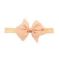 Diadema elástica para bebé con lazo de cinta acanalada naranja claro para niñas - Color Piel