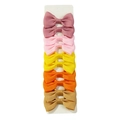 Set of 10 handmade ribbed ribbon hair clips in five assorted pastel colors for children - 10-Piece Set - Warm Tones (Style 2)