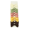 5-piece set of handmade ribbed grosgrain ribbon bow hair clips in 5 assorted earth colors - 5-Piece Set - Gray Green Pink (Style 18)