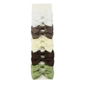5-piece set of handmade grosgrain ribbon bow hair clips in neutral earth tones - 5-Piece Set - Vintage Earth Tones (Style 17)