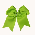 Light green grosgrain ribbon bow hair tie with long tails for women and girls - Grass Green